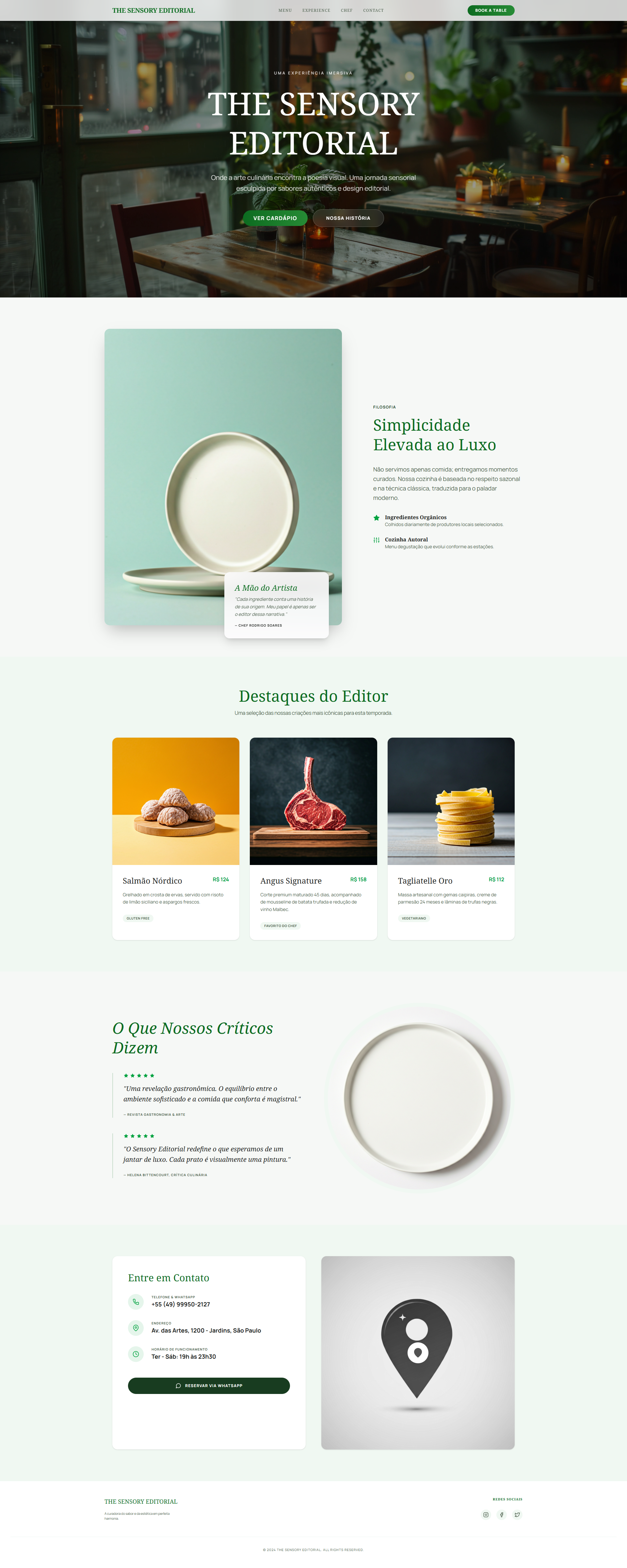 Site para restaurante